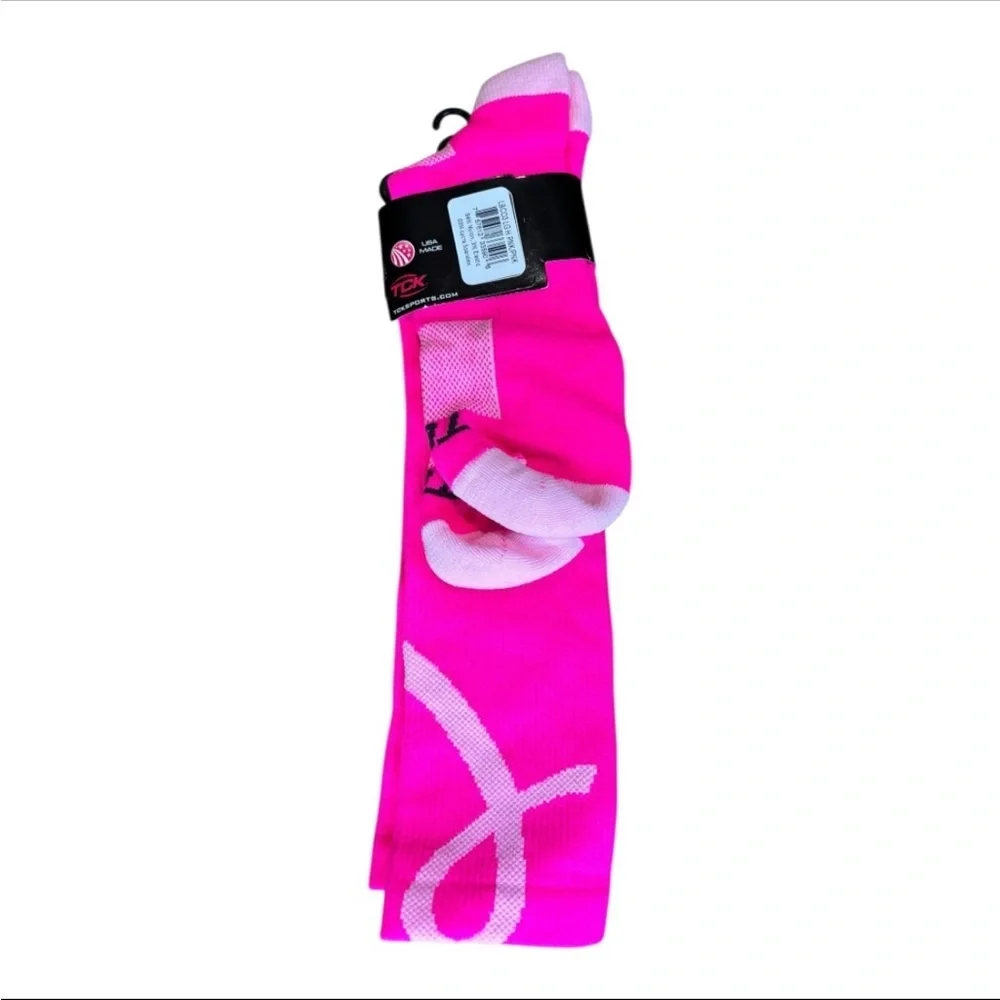 NWT Women’s TCK Vibrant Pink Breast Cancer Awareness Crew Socks Size L